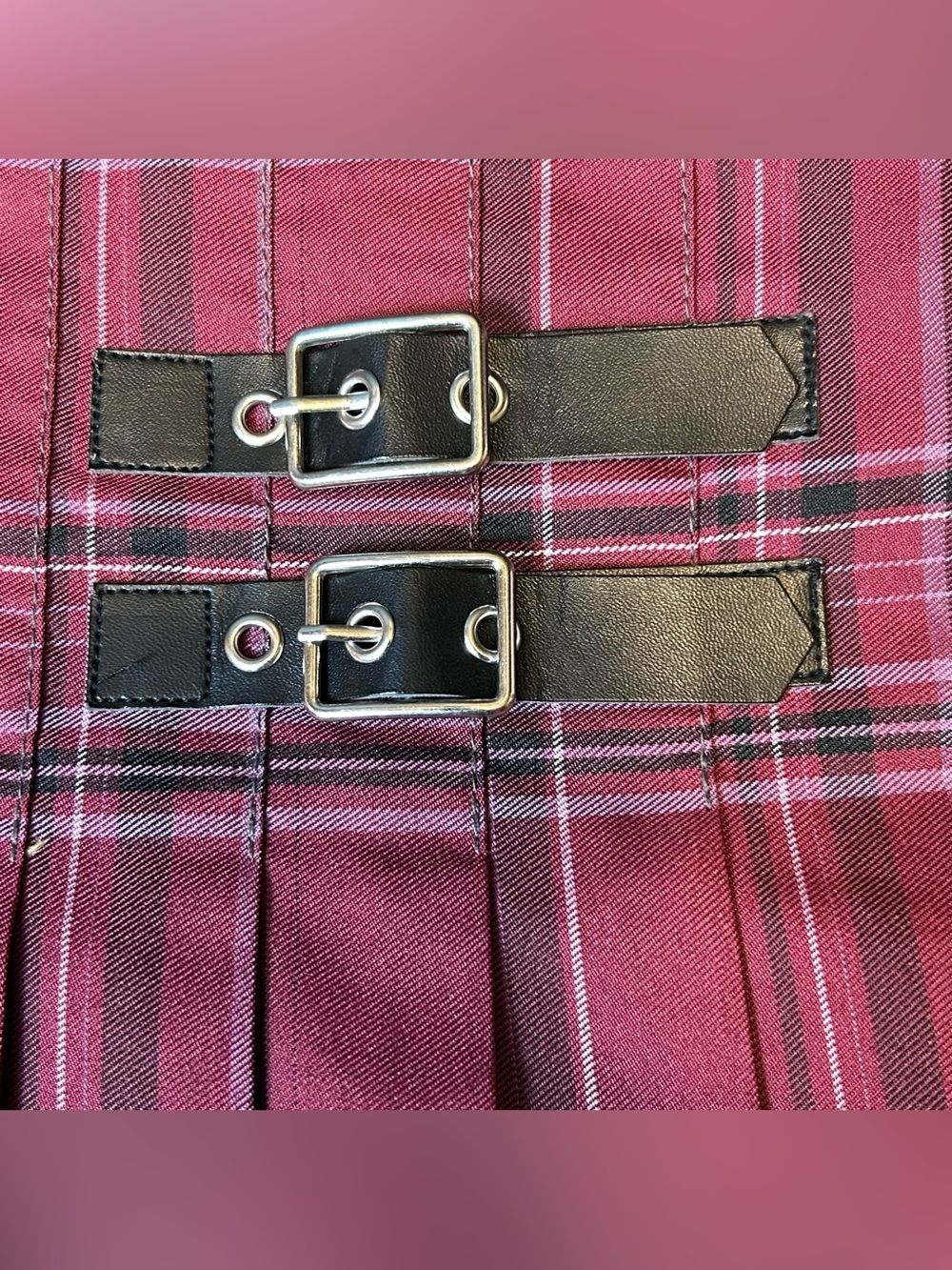 Plaid Mini Skirt Pleated NWT Tri-Color XL (15-17 JR) Preppy School Girl Skater - Picture 3 of 8